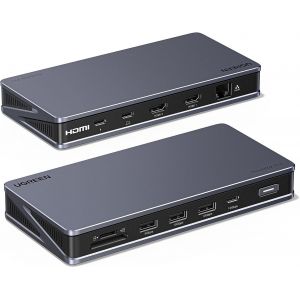 Revodok Pro 2101 Docking Station 10 En 1 4K Double Affichage Hub Usb C Dual Hdmi Multi Data Ports 10Gbps Adaptateur Rj45 Gigabit Pd 100W Compatible Avec Windows Macos Macbook - Neuf