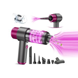 Aspirateur de voiture portatif sans fil 4 en 1 avec aspiration, soufflage, lumi&egrave;re LED et batterie rechargeable - Neuf
