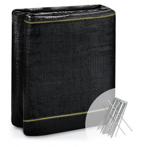 Shade&Beyond Toile De Paillage 3m X 10m - G&eacute;otextile Anti-Mauvaises Herbes En Polypropyl&egrave;ne, Perm&eacute;able &Agrave; L'Eau, R&eacute;sistant Aux D&eacute;chirures Et Aux Uv, Avec Clous De Fixation Inclus - Neuf