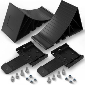 MEVRONISSHOP-Cales de Roue avec Support Set de 2 et mat&eacute;riel de Montage - Cales de Frein pour remorques et caravanes, Camping-Cars - Cales de remorque jusqu'&agrave; 1600kg de Charge par essieu - Neuf