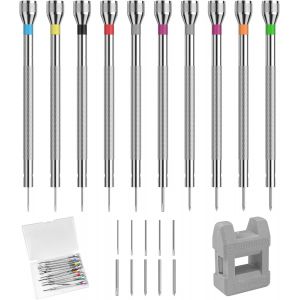 Kal-Kit Tournevis De Précision 0,6-2,0 Mm, Outils De Reparation Montre, Tournevis Horlogerie Lunettes Avec Démagnétiseur, Pour Clé Arrière Ordinateur Téléphone Jouet Bijoux Réparation D'horloger - Neuf