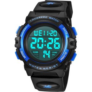 JGD-Montre Enfant Gar&ccedil;on Fille Adolescent Digitale Outdoor Sport Multifonction &Eacute;tanche LED Lumi&egrave;re Alarme Calendrier Date avec Bande de Silicone - Neuf