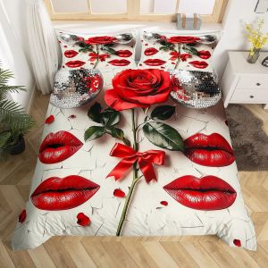Double (Sans Couette)-Noir-Parure De Lit Double Motif Chat Dessin Animé, Housse De Couette À Fleurs Bohèmes, Housse De Couette À Fleurs Colorées Et Groovy, Housse De Couette À Imprimé Animal Mignon - Neuf