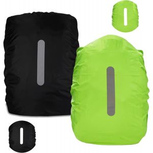 Lot De 2 Housses De Pluie Pour Sacs À Dos Avec Bandes Réfléchissantes.[B1724] - Neuf