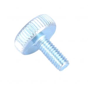 Lot de 5 vis a tete moletee plate en acier au carbone zingue M4 (M4 x 10) - Neuf