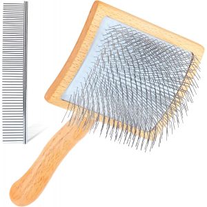 Jgd-Brosse De Toilettage Pour Chien Pour La Perte Et Le Toilettage Des Chats &Agrave; Poils Moyens Ou Longs, Extra Longue Et Douce Pour Enlever Les Poils Morts, Les N?uds, Les Sous-Poils, Peigne Pour - Neuf