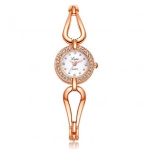 Lvpai Femmes Mode Simple Quartz Analogique Montre Cadran Rond Montre-Bracelet (Or Rose + Blanc) - Neuf