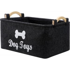 Lbgwp60-Boîte De Rangement Rectangulaire Pour Jouets Pour Animaux De Compagnie Sensation Boîte De Rangement Noire - 39 X 27 X 18 Cm Panier De Rangement Avec Poignée En Bois Pour Jouets À Mâcher - Neuf