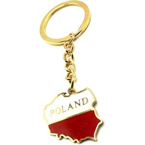 Kal-Porte-Cl&eacute;s En M&eacute;tal &Eacute;maill&eacute; Avec Carte Polonaise Et Drapeau De La Pologne, Multicolore, Taille Unique - Neuf
