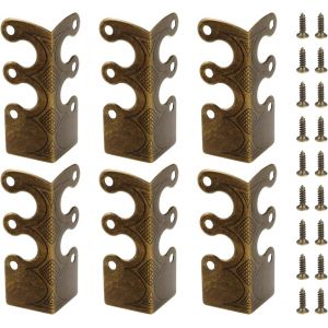 12 Lot De Protections Angle En Métal Avec Vis Pour Meubles Salon Bureau Et Emballage Cadeau De Bijoux 4,8 X 2,9 X 2,1 Cm Bronze - Neuf