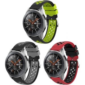 3 Bracelets Montre 22mm Compatibles Samsung Galaxy Watch 46mm R800 Watch 3 45mm R840 Gear S3, Silicone Sport pour Hommes Femmes, GGB - Neuf
