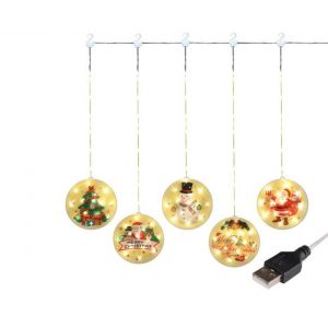 Guirlande lumineuse de No&euml;l &agrave; LED C146 - D&eacute;coration suspendue blanc chaud de 1,5 m pour int&eacute;rieur - Neuf