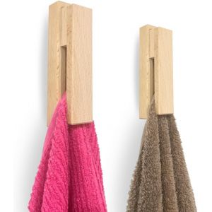 Lot de 2 porte-serviettes adhésifs résistants pour salle de bain,porte-serviettes sans perçage,crochets adhésifs,crochet adhésif mural,porte-serviettes,porte-serviettes - Neuf