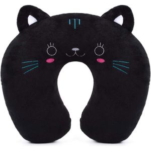 Les Enfants Oreiller De Voyage Des Animaux Mignons Cou Oreiller, Ultra Soft Machine Cou Oreiller, Coussin De Voyage Cou De Couchage, Coussin Pour Poussette Voiture Avion (Cat) - Neuf