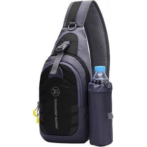 Sac de poitrine polyvalent pour homme avec porte-bouteille &iquest; Sac bandouli&egrave;re imperm&eacute;able pour la randonn&eacute;e, les voyages et les aventures en plein air - Neuf
