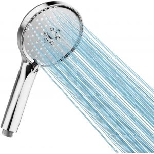 Pommeau de douche haute pression avec 3 modes,économie d'eau,grand pommeau de douche puissant pour basse pression d'eau,chromé - Neuf