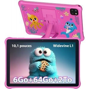 ChenQuanSarl-Tablette Enfants 10 Pouces Android 13,Tablette Android Avec 6Gb+64Gb(2T Go),Tablette Quad Core,Contrôle Parental,Gms Certified,Éducative Apps Pré-Installé,Wifi 6/5100 Mah,Avec Eva Kid-Pr - Neuf