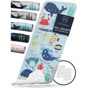 TIANYI-Tapis de Bain antid&eacute;rapant pour Enfants 100x40 cm - Tapis antid&eacute;rapant Baignoire et antibact&eacute;rien - Extra Confortable & Suspension - pour Enfants et b&eacute;b&eacute;s - sans BPA et Lavable en Machine - Neuf