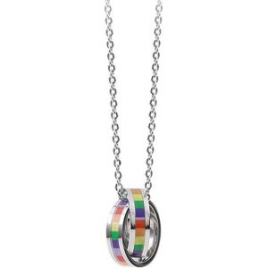 2 Pièces Gay Pride Bijoux,Collier De Fierté Chaîne Arc-En-Ciel,Collier Lgbtq,Collier Gay Pride,Accessoires Lgbt,Pride Accessories,Chaîne Arc-En-Ciel - Neuf