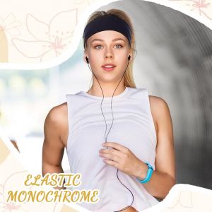 Tianyi-Lot De 2 Bandeaux Élastiques Noirs Antidérapants Pour Femme Pour La Course À Pied, Le Cyclisme, Le Yoga, Le Fitness - Neuf