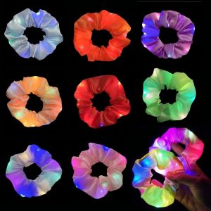Lot De 8 Élastiques À Cheveux Lumineux, Accessoires Pour Cheveux Led, Élastiques Fluorescents, Accessoires De Fête De Majorque, Accessoires De Cheveux Pour Femmes Et Filles, Couvre-Chefs Néon - Neuf