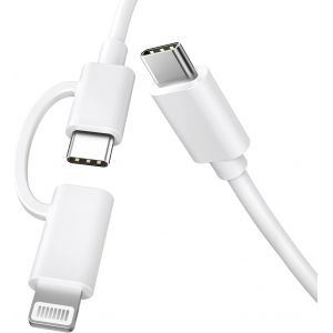 Lot de 2 C&acirc;ble Lightning 2m, 2 En 1 Chargeur Rapide USB C vers USB C Compatible avec iPhone 14 13 12 11 Se XR 8 Plus iPad Pro iPad Air, Fil Universel Cordon Type C - Neuf