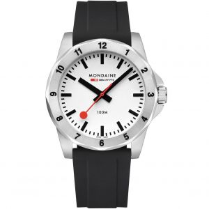Mens Watch Mondaine Msn.4211b.Rb, Quartz, 42mm, 10atm - Neuf