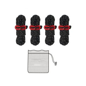 Lot De 4 Cordes R&eacute;fl&eacute;chissantes Durables De 3,5 M Avec Fixations En Aluminium &iquest; Nylon Haute Densit&eacute; Pour Camping Et Ext&eacute;rieur - Neuf