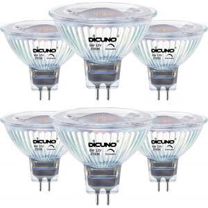 Dimmable Ampoule Led Gu5.3, Blanc Neutre 4000k, 6w Remplace Les Spots Halogènes 60w, 12v, 440lm, Mr16, Spot Gu5.3 Led Dimmable Pour Plafonnier, Angle De Faisceau 40°, 6 Pièces - Neuf