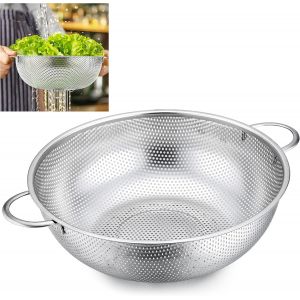 Lbgwp60-Passoirede Cuisine En Acier Inoxydable De 28 Cm Avec Poignées, Passoire Micro-Perforée Pour Vider Et Rincer Les Légumes, Pâtes, Fruits, Riz, Passe Au Lave-Vaisselle - Neuf