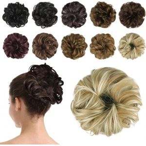 Chignon Postiche Cheveux, Bouclés Ondulés Extensions Chouchou Grande Postiches Naturel Faux Chignon Synthétique Chignon Queue De Cheval Extension Elastique Pour Femme - Neuf