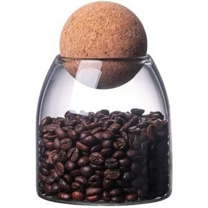 Jexnovashop-Bocaux De Stockage En Verre, Bocal Hermetique, Pot En Verre Borosilicaté, Bocaux Epices, Avec Bouchon En Liège, Pour Épices, Sucre, Café, Biscuits, Bonbons (550ml/19oz) - Neuf