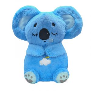 Peluche Koala Bleu Douce - Doudou Enfant Moelleux + Broderies Lune & Nuage - Neuf