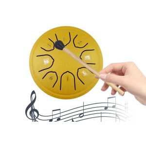 Mini tambour &agrave; languette en acier de 11,4 cm (4,5 pouces), 8 notes, pour une utilisation en ext&eacute;rieur, avec accessoires. - Neuf