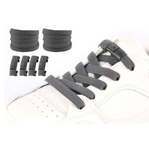 Lacets &Eacute;lastiques Sans N?Ud Avec Crochet De Blocage - 2 Paires Avec Boucles M&eacute;talliques Pour Chaussures De Sport Et De Ville - Neuf