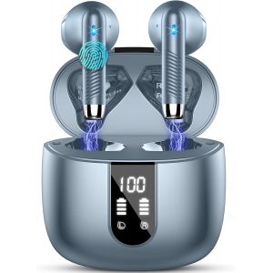 KAL-Ecouteurs Bluetooth Sans Fil, Écouteurs Bluetooth 5.3 2024 Écouteurs Sans Fil Avec 4 Enc Réduction De Bruit Mic, Ip7 Étanches Oreillette Bluetooth 48H Stéréo Usb-C Casque Bluetooth Pour Sport/Tra - Neuf