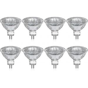 Lot De 8 Ampoules Halog&egrave;nes Gu5.3 Mr16 35 W 12 V Dimmables - Blanc Chaud 2800 K, 400 Lumens, Diffuseur En Verre - Neuf