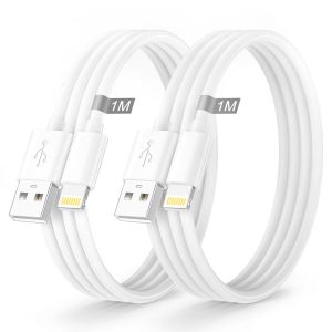 TRAHOO-C&acirc;ble Chargeur iPhone, Cable iPhone 1M+1M [Certifi&eacute; MFi], C&acirc;ble Lightning Cable USB iPhone Cable iPhone Charge Rapide Cordon iPhone Fil Chargeur pour iPhone 14 13 12 11 Pro Max/XS/XR/8/7/6s/5/ - Neuf