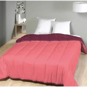 Couette - Corail/Bordeaux - 220x240 Cm - L&eacute;g&egrave;re - Garnissage Polyester 300g/M&sup2; - Neuf
