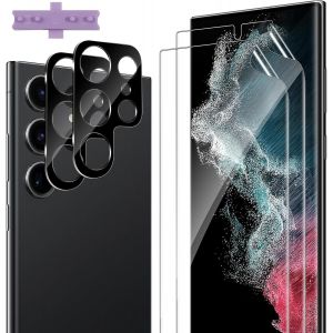 &iquest;2 X Protection &Eacute;cran + 2 X Protection Cam&eacute;ra Film Hydrogel Pour Samsung Galaxy S22 Ultra 5G - Anti-Bulles, Anti-Rayures, Anti-Empreintes, Transparent Hd - Sans Bulles Protection D&eacute;cran - Neuf