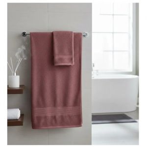 Serviette De Toilette 50 X 90 Cm Lilas Rose - Neuf