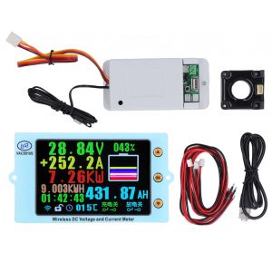 XYONG Voltmetre sans fil, coulometre, moniteur de batterie, temperature, puissance, capacite, avec ecran couleur 500 A - Neuf