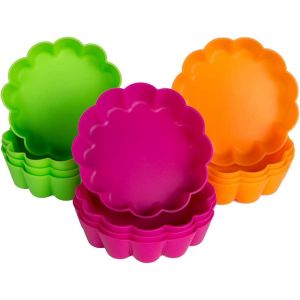 Moule &Agrave; Tarte Quiche En Silicone Paquet De 12 Plat A Tarte Anti-Adh&eacute;sif Moulle Tartelettes Pour La Partie 8x2.2cm / 3.14" X0.86 - Neuf