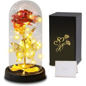 Cadeau Pour Femmes Pour La Fête Des Mères, Fleur Eternelle Sous Cloche Avec Led, Tournesols Cadeau Pour Femme Maman Mère Grand-Mère, Cadeau Éternel Pour Femme Pour La Fête Des Mères, Anniversaire - Neuf
