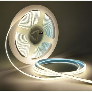 LED Strip 5V 5mm Wide COB Ultra Narrow Strip Natural White 4000K 5m 400LEDs/M Total 2000LEDs Neon Light for Party Counter Shelf Home Decoration - Neuf