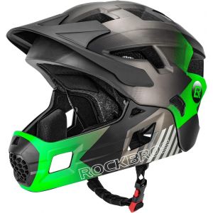 Subzonal-Casque Bmx D'enfant, Casques Int&eacute;gral V&eacute;lo Vtt, Casque Complet Pour Gar&ccedil;on Fille Anti-Choc Menton Protection D&eacute;tachable S/M(48-58cm) Taille Ajustable Avec Ce - Neuf