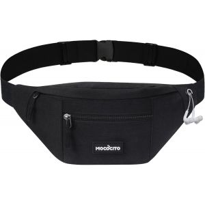 CAUC-Sac Banane pour Homme & Femme,Sac 32x15x9cm avec 4 Poches Zipp&eacute;es, 70 120cm de Ceinture R&eacute;glable, Banane pour Le Cyclisme, la Course, Le Jogging, Les Voyages, l'ext&eacute;rieur - Neuf