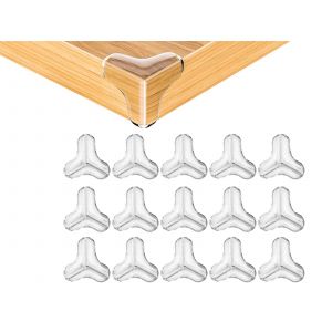 Protections d'angle de bureau en forme de T, 16 pi&egrave;ces, en PVC transparent - Neuf