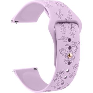 Kal-Bracelet De Montre Gravé Floral, 20 Mm, 22 Mm, Bracelet En Silicone Étanche, Avec Fermeture Rapide, Bracelet De Rechange Réglable Pour Homme Et Femme - Neuf