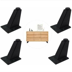 Lot De 4 Pieds Réglables En Alliage D'aluminium Pour Meubles De Cuisine, Comptoir, Bar, Tv, Bureau, Table, Canapé, Armoire, Étagère, Facile À Installer, Noir - Neuf